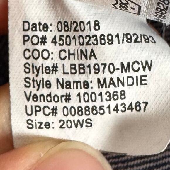 Bandolino Mandie Medium Wash Straight Leg Jeans Plus Size 20W Short - Picture 10 of 10